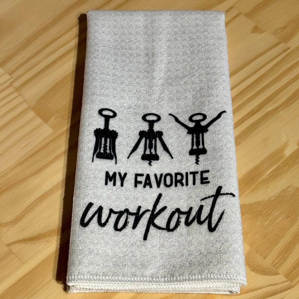 My Favorite Workout - Corkscrew Kitchen Towel